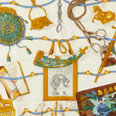 エルメス カレ90 Memoire d'Hermes エルメスの思い出 スカーフ ネイビー ホワイト マルチカラー シルク レディース HERMES 【中古】